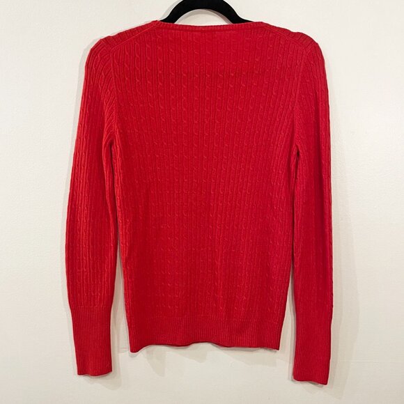 2/$40 EUC J.Crew Wool Lyocell Cable Knit Sweater Red Small - Picture 2 of 5
